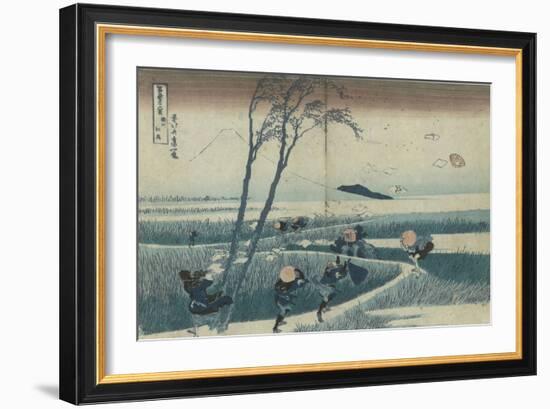 Ejiri in the Suruga Province (From the Series Thirty-Six Views of Mt Fuj), C. 1830-Katsushika Hokusai-Framed Giclee Print