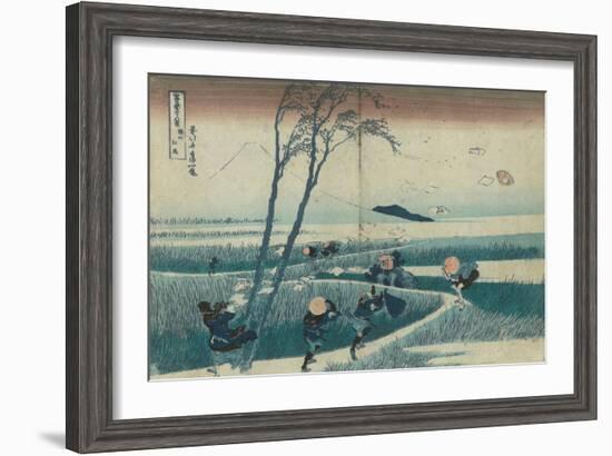 Ejiri in the Suruga Province (from the Series Thirty-Six Views of Mt Fuji)--Framed Giclee Print