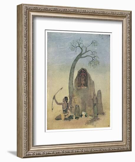 Ekalavya and Drona-Nanda Lal Bose-Framed Art Print