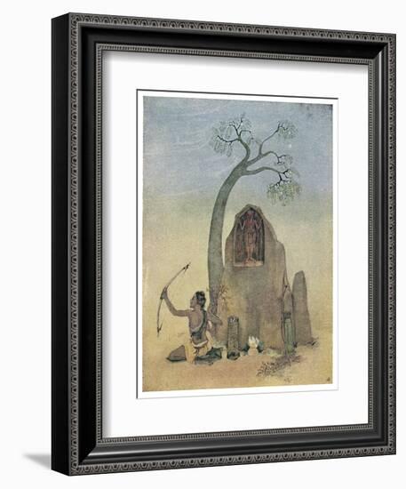 Ekalavya and Drona-Nanda Lal Bose-Framed Art Print