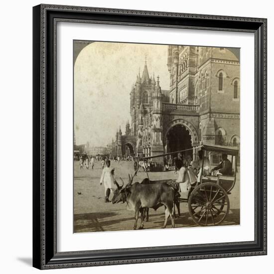 Ekka, Outside Victoria Station, Bombay, India, C1900s-Underwood & Underwood-Framed Photographic Print