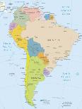 South America-Highly Detailed Map-ekler-Art Print