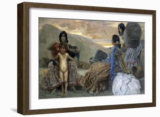 El Baño De Curriyo, 1910-Jose Villegas-Framed Giclee Print