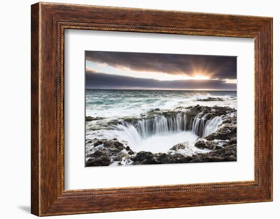 El Bufadero, a Geologic Rock Formation at the Coast at Sunrise, Gran Canaria-P. Kaczynski-Framed Photographic Print