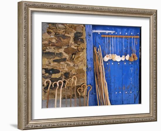 El Camino Pilgrimage to Santiago De Compostela, Scallop Shells and Walking Sticks, Galicia, Spain-Ken Gillham-Framed Photographic Print