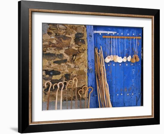 El Camino Pilgrimage to Santiago De Compostela, Scallop Shells and Walking Sticks, Galicia, Spain-Ken Gillham-Framed Photographic Print