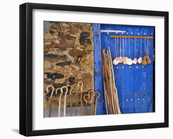 El Camino Pilgrimage to Santiago De Compostela, Scallop Shells and Walking Sticks, Galicia, Spain-Ken Gillham-Framed Photographic Print