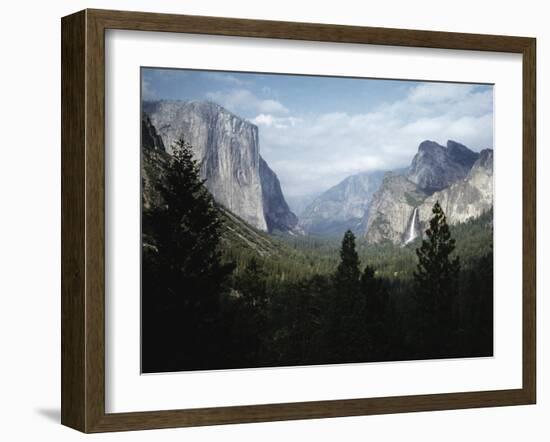 El Capitan and Bridal Veil Falls Visible in Wide Angle View of Yosemite National Park-Ralph Crane-Framed Photographic Print