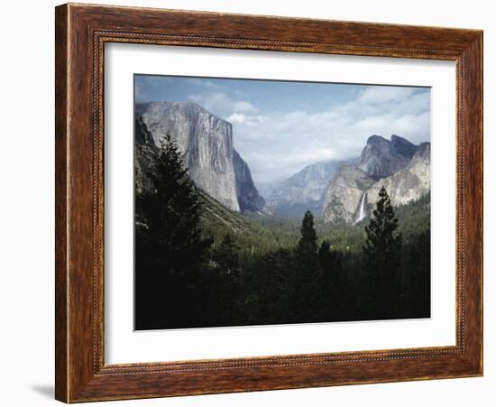 El Capitan and Bridal Veil Falls Visible in Wide Angle View of Yosemite National Park-Ralph Crane-Framed Photographic Print