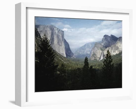 El Capitan and Bridal Veil Falls Visible in Wide Angle View of Yosemite National Park-Ralph Crane-Framed Photographic Print