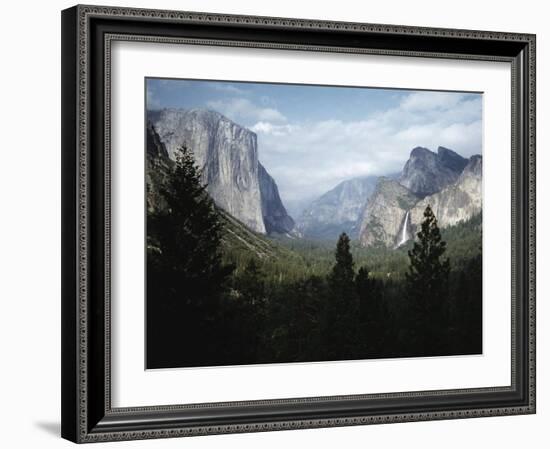 El Capitan and Bridal Veil Falls Visible in Wide Angle View of Yosemite National Park-Ralph Crane-Framed Photographic Print