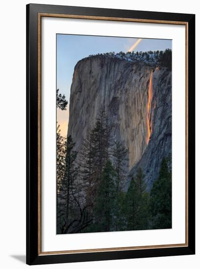 El Capitan and Firefall, Horsetail Falls, Yosemite National Park, Rare Light-Vincent James-Framed Photographic Print