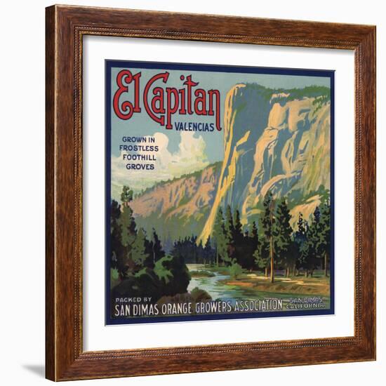 El Capitan Brand - San Dimas, California - Citrus Crate Label-Lantern Press-Framed Art Print