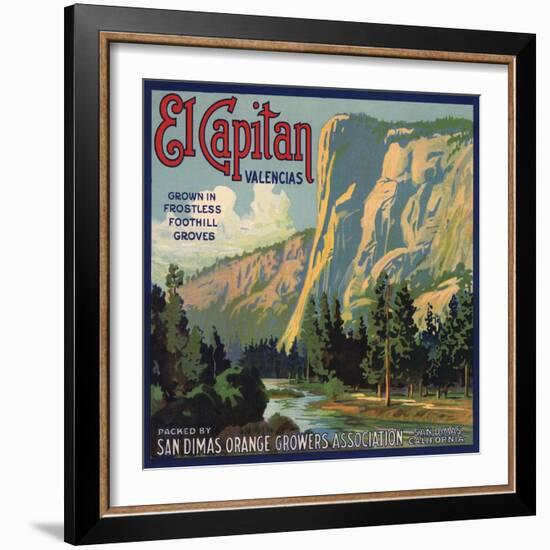 El Capitan Brand - San Dimas, California - Citrus Crate Label-Lantern Press-Framed Art Print