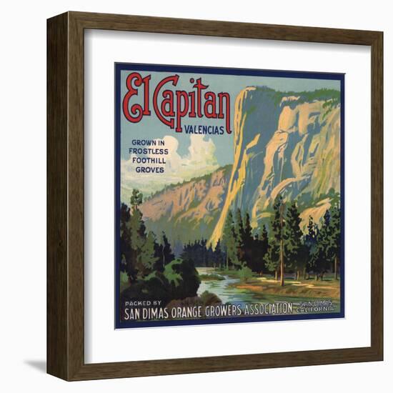 El Capitan Brand - San Dimas, California - Citrus Crate Label-Lantern Press-Framed Art Print