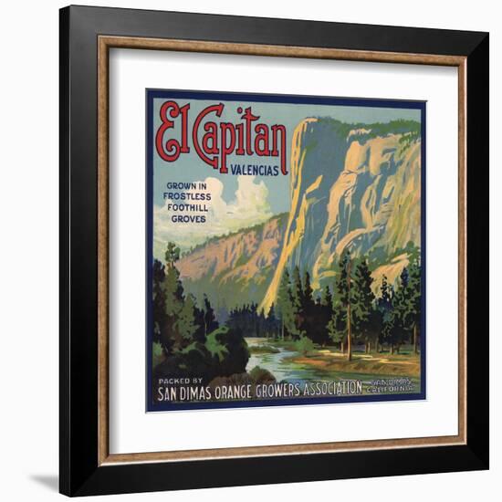 El Capitan Brand - San Dimas, California - Citrus Crate Label-Lantern Press-Framed Art Print