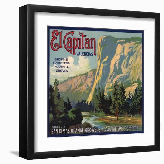 El Capitan Brand - San Dimas, California - Citrus Crate Label-Lantern Press-Framed Art Print