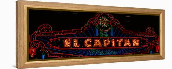 El Capitan Theatre Sign in Hollywood, California-null-Framed Stretched Canvas