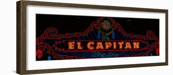 El Capitan Theatre Sign in Hollywood, California-null-Framed Photographic Print