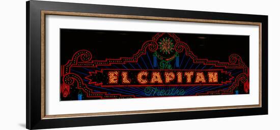 El Capitan Theatre Sign in Hollywood, California-null-Framed Photographic Print