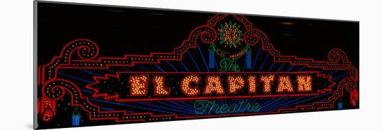 El Capitan Theatre Sign in Hollywood, California-null-Mounted Photographic Print