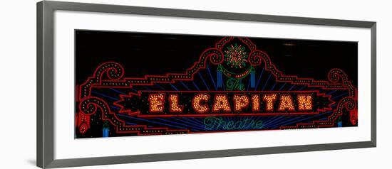 El Capitan Theatre Sign in Hollywood, California-null-Framed Photographic Print