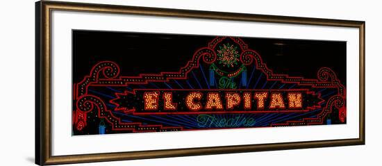 El Capitan Theatre Sign in Hollywood, California-null-Framed Photographic Print