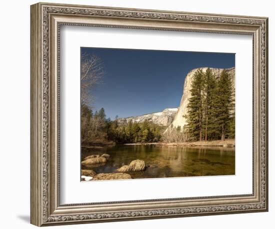 El Capitan Towers over Merced River, Yosemite, California, USA-Tom Norring-Framed Photographic Print