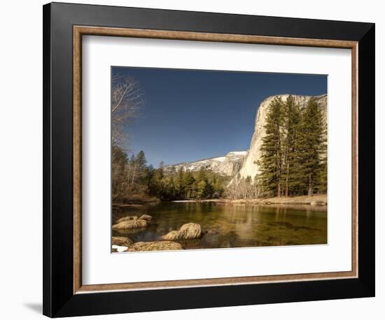 El Capitan Towers over Merced River, Yosemite, California, USA-Tom Norring-Framed Photographic Print