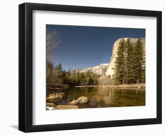 El Capitan Towers over Merced River, Yosemite, California, USA-Tom Norring-Framed Photographic Print