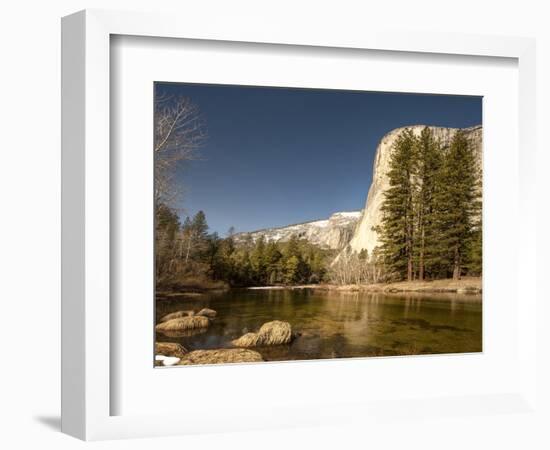 El Capitan Towers over Merced River, Yosemite, California, USA-Tom Norring-Framed Photographic Print