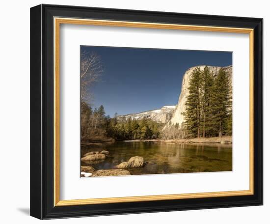 El Capitan Towers over Merced River, Yosemite, California, USA-Tom Norring-Framed Photographic Print