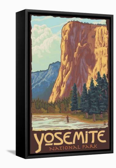 El Capitan, Yosemite National Park, California-Lantern Press-Framed Stretched Canvas