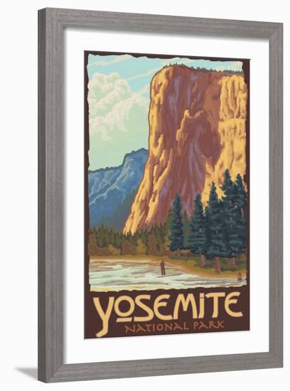 El Capitan, Yosemite National Park, California-Lantern Press-Framed Art Print