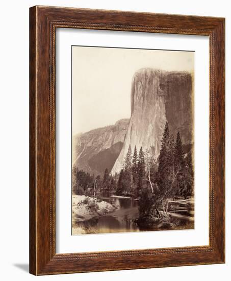 El Capitan, Yosemite National Park, Usa, 1861-75-Carleton Emmons Watkins-Framed Photographic Print