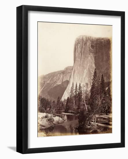 El Capitan, Yosemite National Park, Usa, 1861-75-Carleton Emmons Watkins-Framed Photographic Print