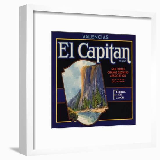 El Captain Brand - San Dimas, California - Citrus Crate Label-Lantern Press-Framed Art Print