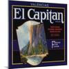 El Captain Brand - San Dimas, California - Citrus Crate Label-Lantern Press-Mounted Art Print