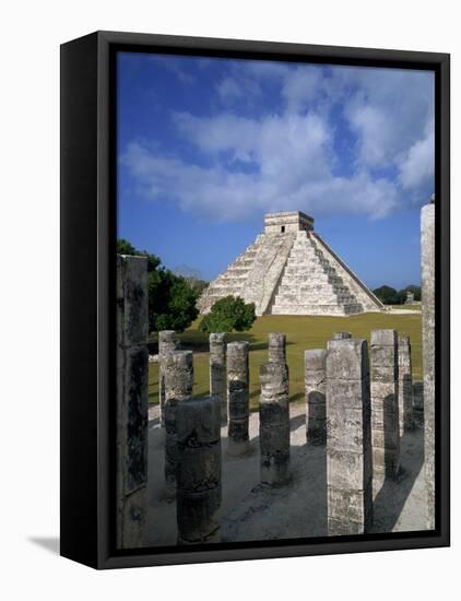 El Castillo from Mil Columnas, Grupo Delas, Chichen Itza, Yucatan, Mexico-Rob Cousins-Framed Premier Image Canvas