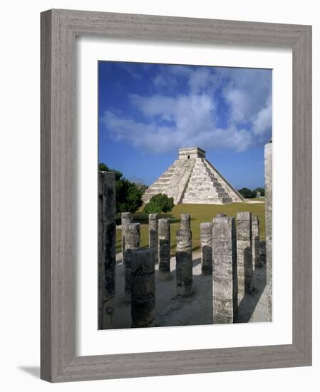 El Castillo from Mil Columnas, Grupo Delas, Chichen Itza, Yucatan, Mexico-Rob Cousins-Framed Photographic Print