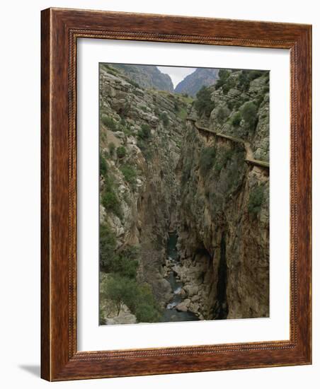 El Chorro Gorge and the Old Catwalk, Malaga Province, Andalucia, Spain, Europe-Maxwell Duncan-Framed Photographic Print