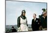 EL CID, 1961 directed by ANTHONY MANN On the set, Charlton Heston with Samuel Bronston (producer) a-null-Mounted Photo