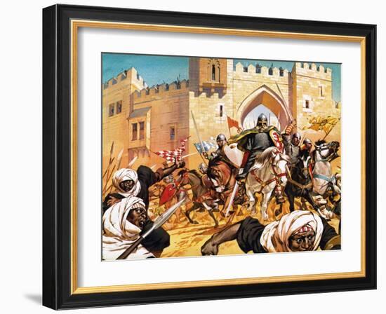 El Cid's Dead Body Strapped to a Horse Causing the Moors to Flee-Mcbride-Framed Giclee Print