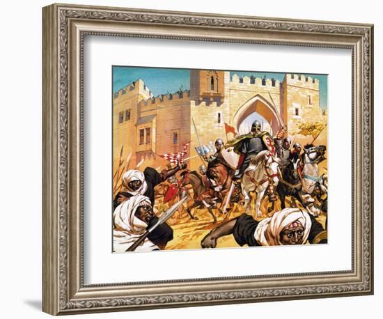 El Cid's Dead Body Strapped to a Horse Causing the Moors to Flee-Mcbride-Framed Giclee Print