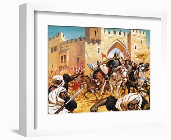 El Cid's Dead Body Strapped to a Horse Causing the Moors to Flee-Mcbride-Framed Giclee Print