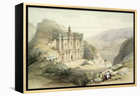 El Deir, Petra, March 8th 1839, Plate 90 from Volume III The Holy Land, Engraved by Louis Haghe-David Roberts-Framed Premier Image Canvas