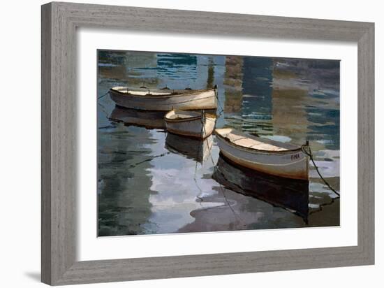 El Descanso de las Tres Barcas-Poch Romeu-Framed Art Print