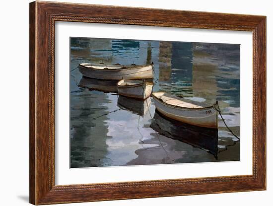 El Descanso de las Tres Barcas-Poch Romeu-Framed Art Print