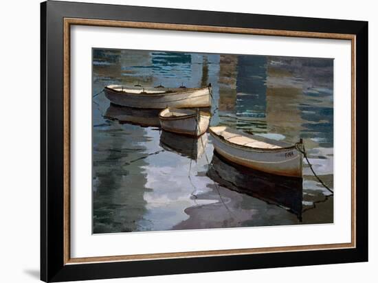 El Descanso de las Tres Barcas-Poch Romeu-Framed Art Print