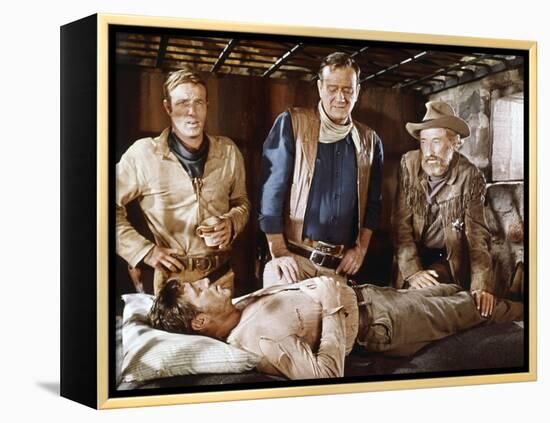 EL DORADO, 1967 directed by HOWARD HAWKS James Caan, John Wayne, Arthur Hunnicutt and Robert Mitchu-null-Framed Stretched Canvas